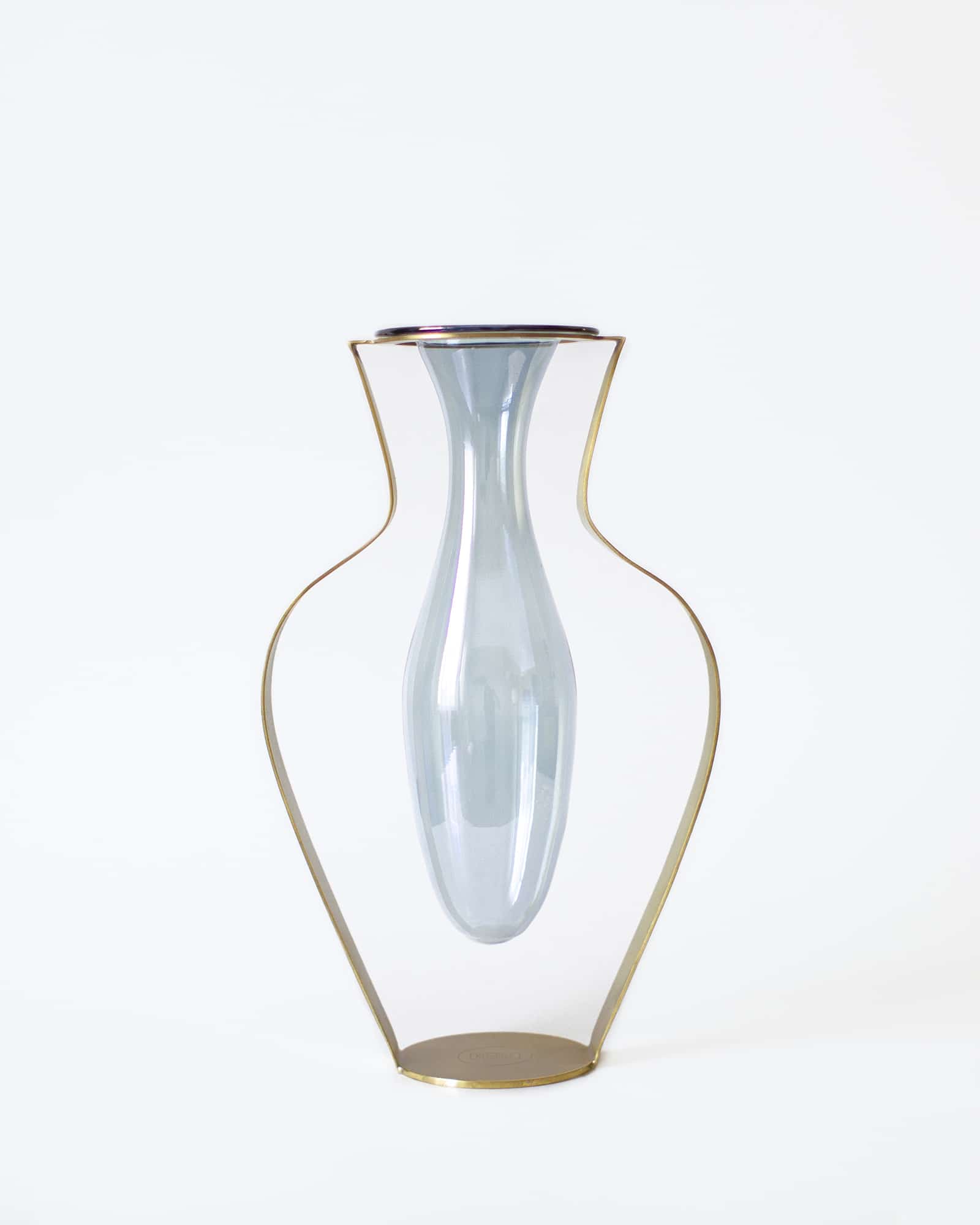 Vase i Glas og Messing
