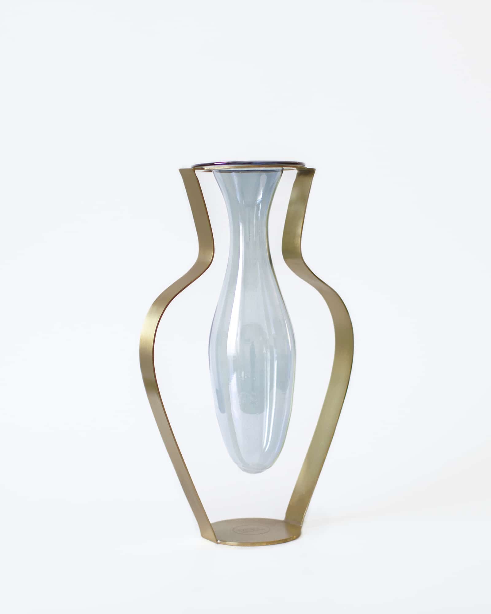 Vase i Glas og Messing