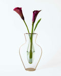 Vase i Glas og Messing