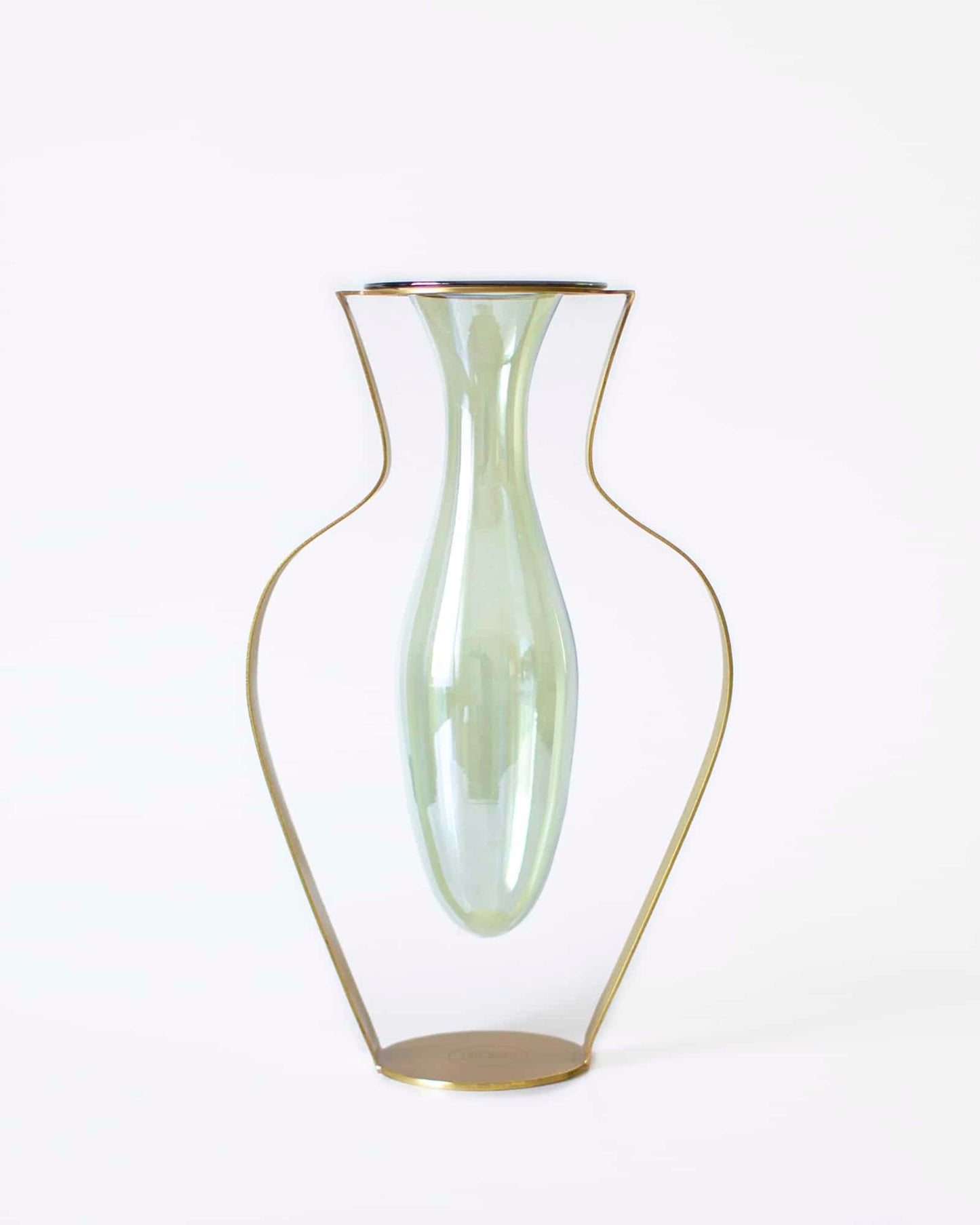 Vase i Glas og Messing