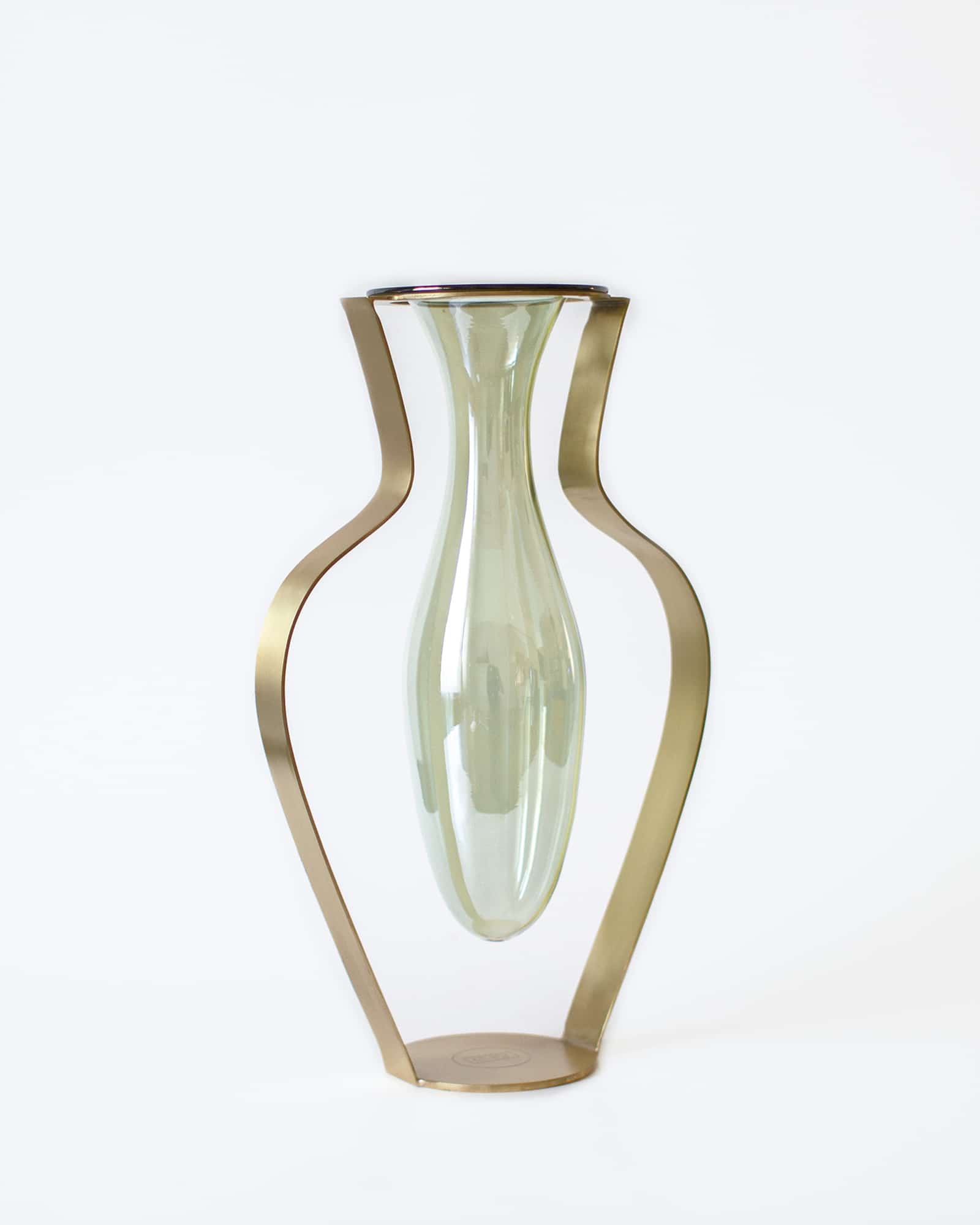 Vase i Glas og Messing