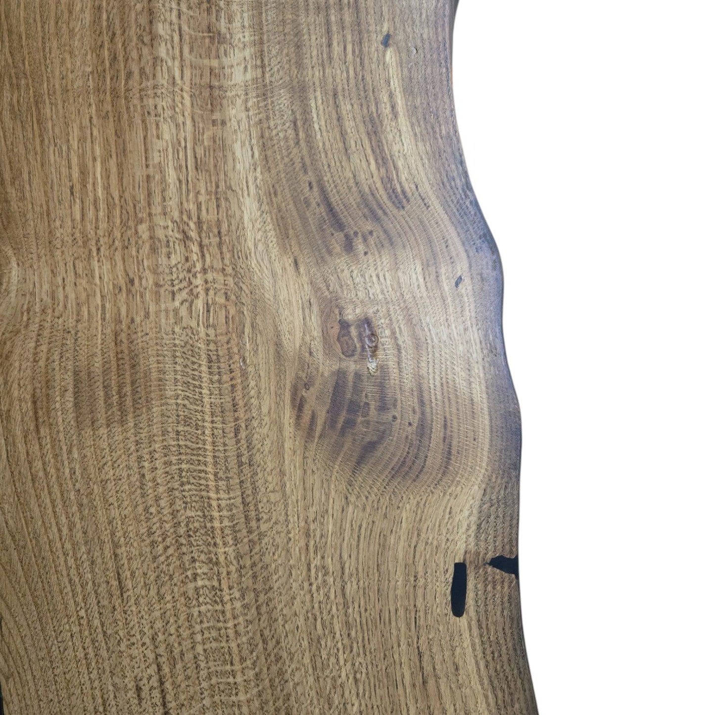 Plankebord i massivt egetræ med naturlig kant – 350x85 cm