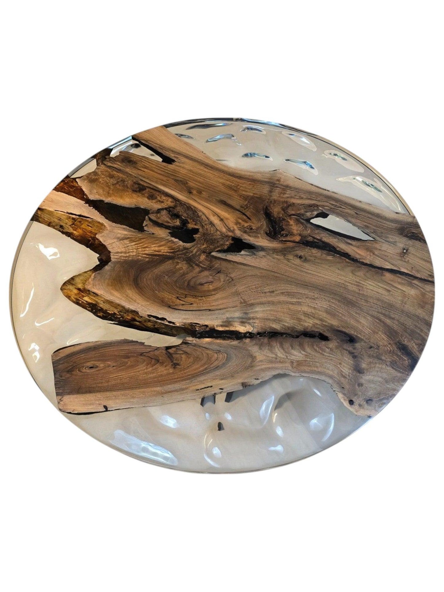 Epoxy Plankebord i Valnød – Ø145 cm