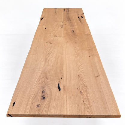Massiv egetræsbordplade 250x90 cm med naturlig åretegning