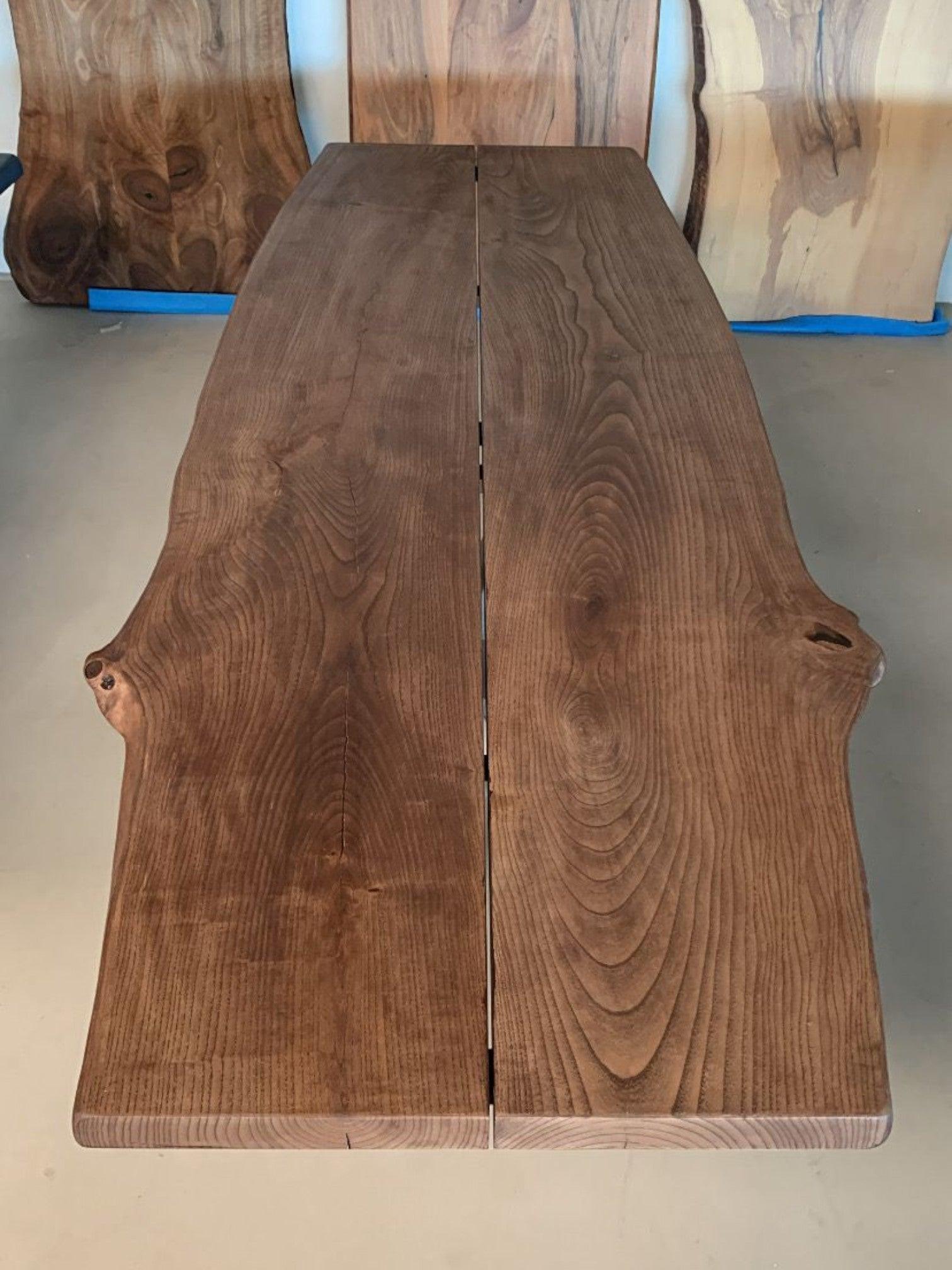 Plankebord Asketræ med natur kant – 270 x 80/95 cm